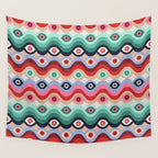 Psychedelic Eye Melt - Mint & Pink Wall Tapestry Gallery Image 4
