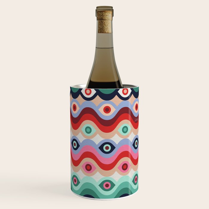Psychedelic Eye Melt - Mint & Pink Wine Chiller Gallery Image 2