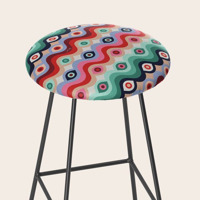 Psychedelic Eye Melt - Mint & Pink Stool Gallery Image 2