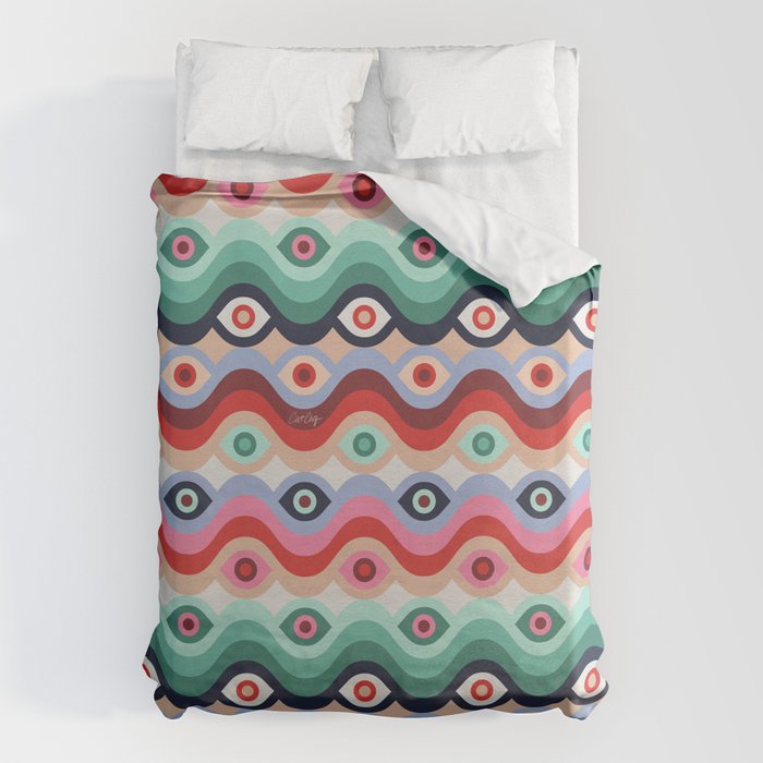 Psychedelic Eye Melt - Mint & Pink Duvet Cover Gallery Image 6