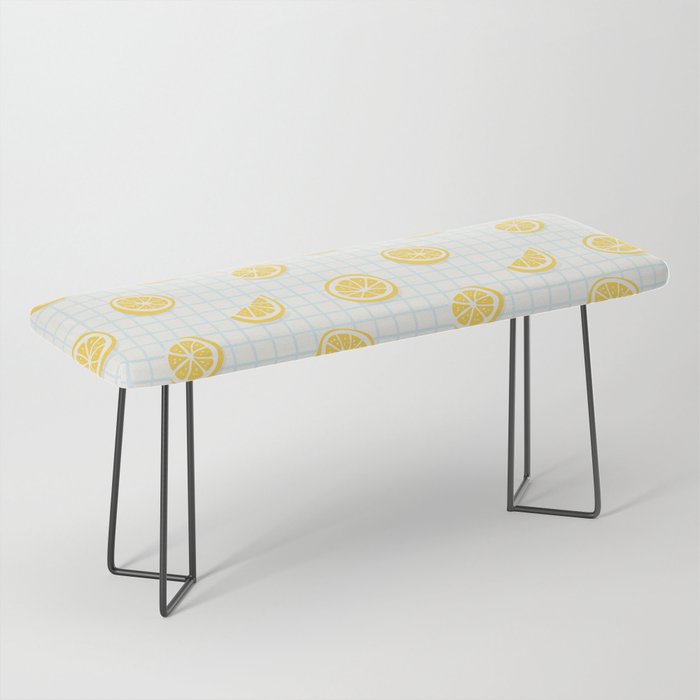Retro lemon fruit slice cartoon pattern Bench Gallery Image 1