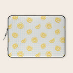 Retro lemon fruit slice cartoon pattern Laptop Sleeve Gallery Image 1
