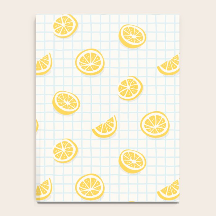 Retro lemon fruit slice cartoon pattern Notebook Gallery Image 4