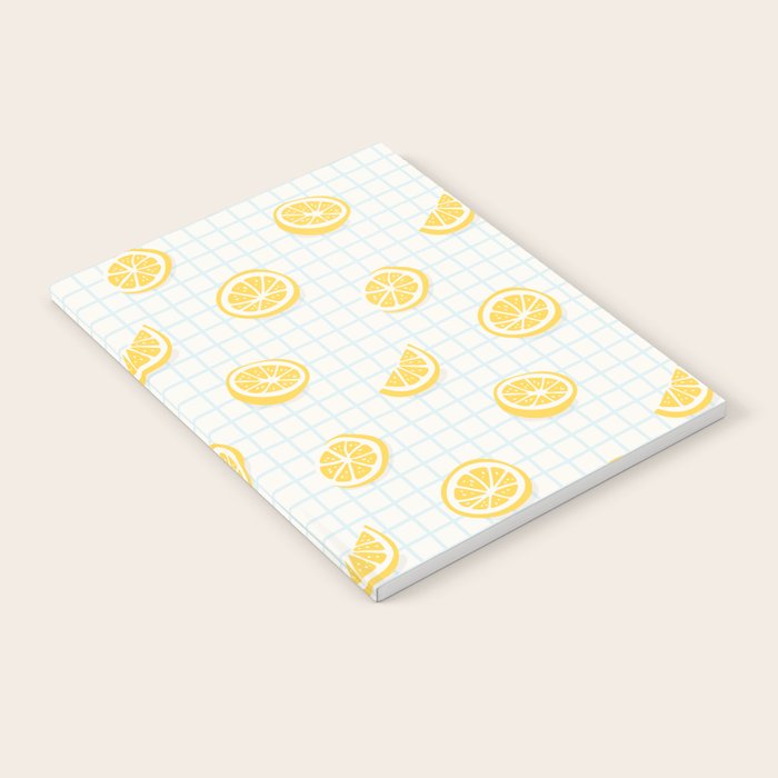 Retro lemon fruit slice cartoon pattern Notebook Gallery Image 2
