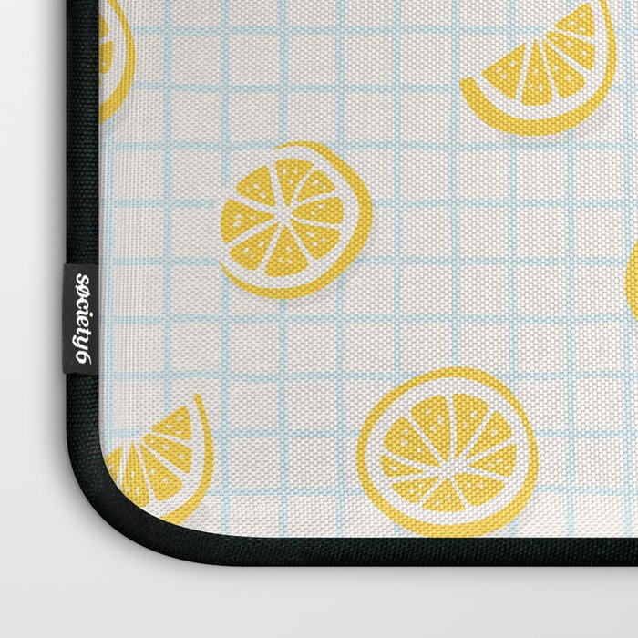 Retro lemon fruit slice cartoon pattern Laptop Sleeve Gallery Image 3
