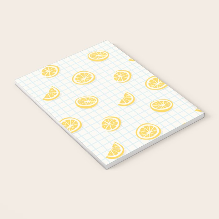 Retro lemon fruit slice cartoon pattern Notebook Gallery Image 3