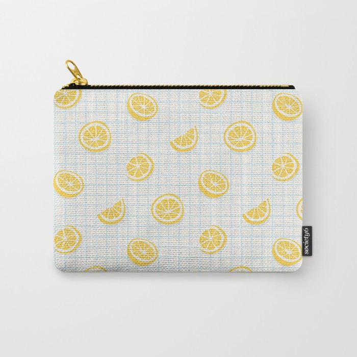 Retro lemon fruit slice cartoon pattern Carry All Pouch Gallery Image 1