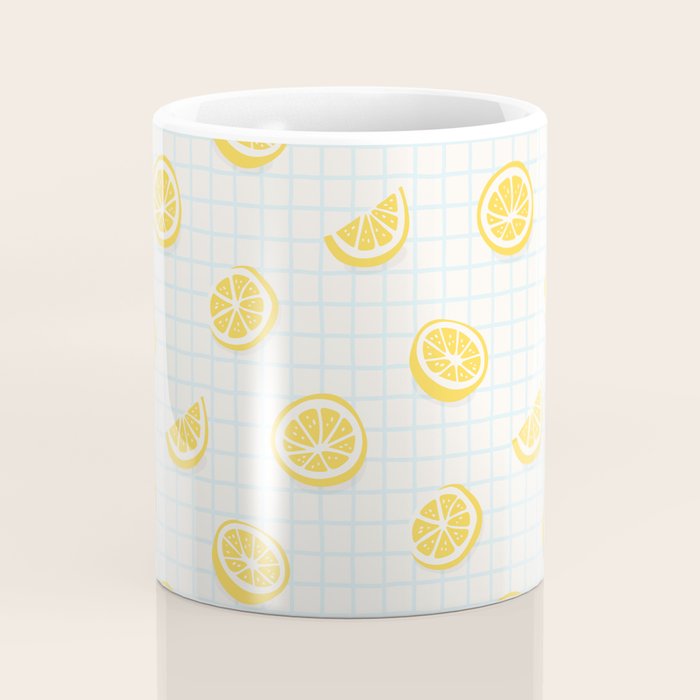 Retro lemon fruit slice cartoon pattern Coffee Mug Gallery Image 4