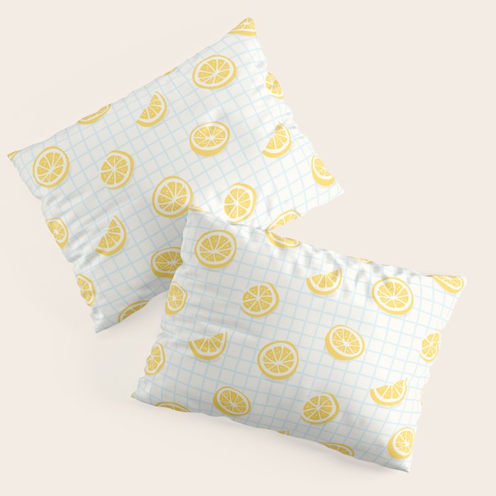 Retro lemon fruit slice cartoon pattern Pillow Sham Gallery Image 3