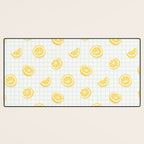 Retro lemon fruit slice cartoon pattern Desk Mat Gallery Image 3