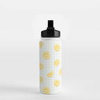 Retro lemon fruit slice cartoon pattern Water Bottle Gallery Image 2