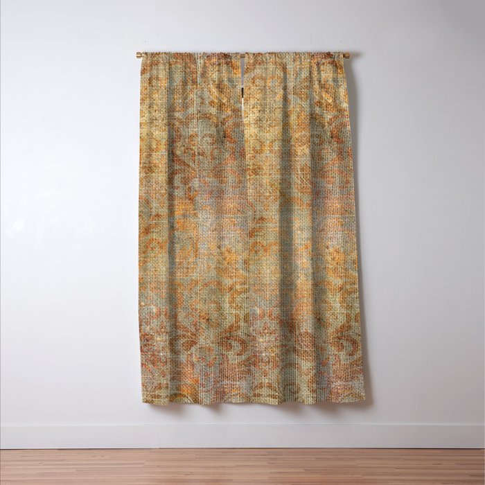 Aged Damask Texture 10 Window Curtain Gallery Image 3