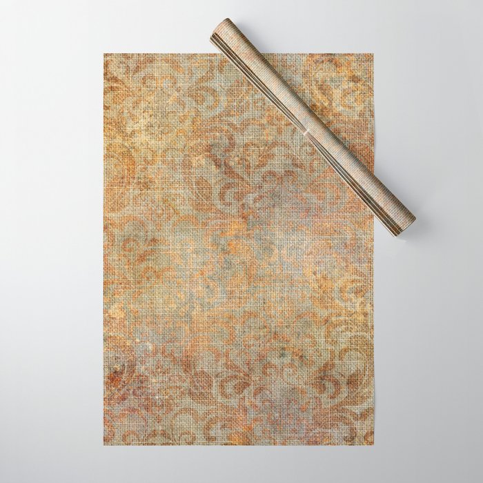 Aged Damask Texture 10 Wrapping Paper Gallery Image 1