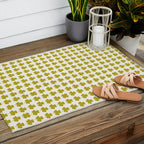 Clovers XIX Chartreuse Botanical Pattern Outdoor Rug Gallery Image 2