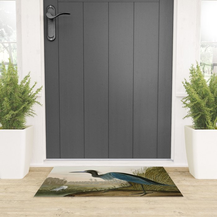 Little Blue Heron - John James Audubon's Birds of America Print Welcome Mat Gallery Image 3