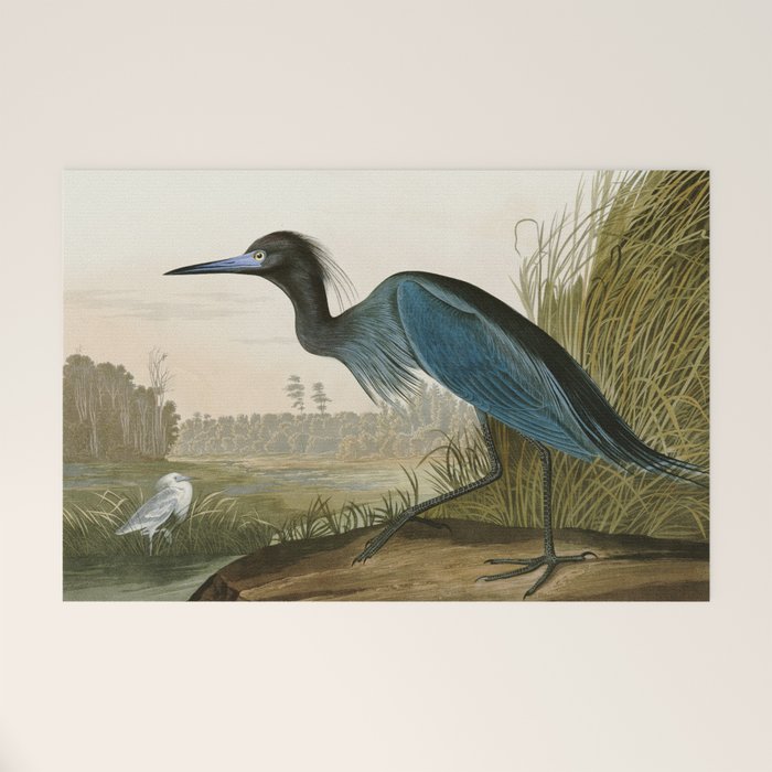 Little Blue Heron - John James Audubon's Birds of America Print Welcome Mat Gallery Image 1