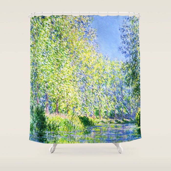Monet: Bend in the River Epte Shower Curtain Gallery Image 1