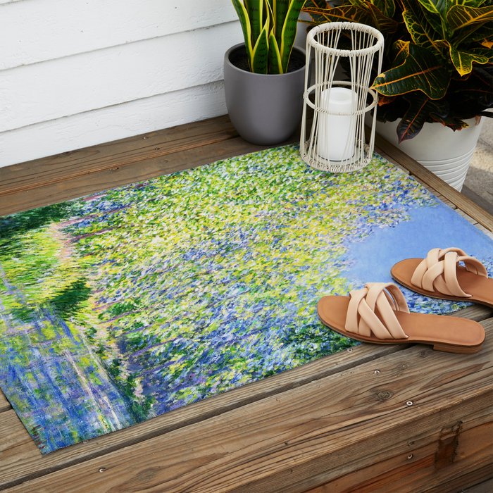 Monet: Bend in the River Epte Outdoor Rug Gallery Image 2