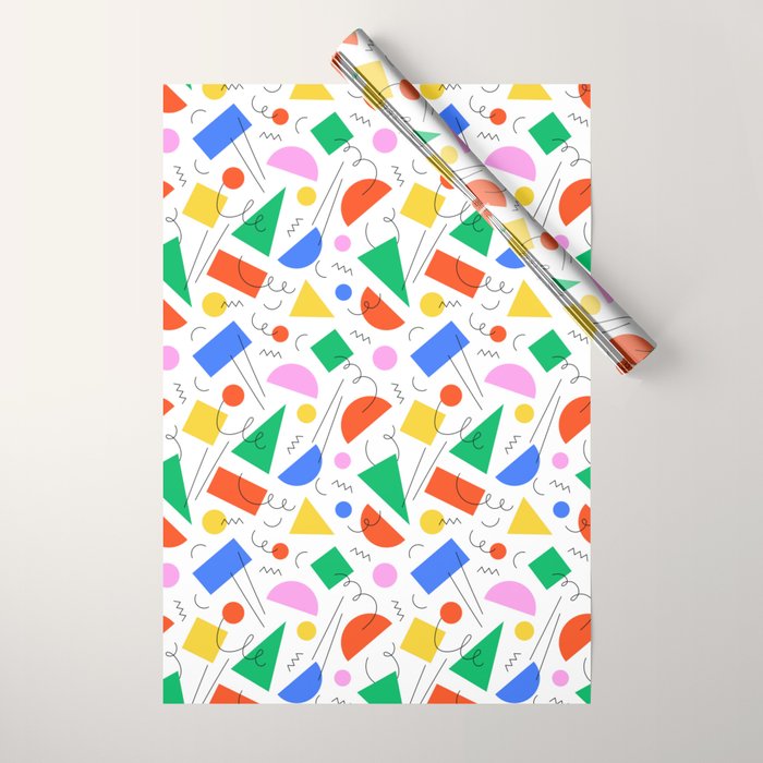 Colorful abstract geometric shape art pattern Wrapping Paper Gallery Image 1