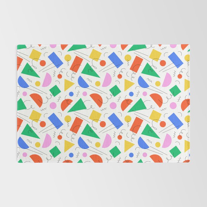 Colorful abstract geometric shape art pattern Rug Gallery Image 2