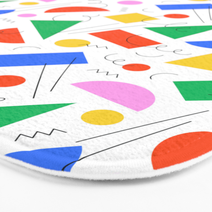 Colorful abstract geometric shape art pattern Bath Mat Gallery Image 3