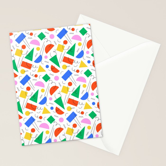 Colorful abstract geometric shape art pattern Stationery Card Gallery Image 2
