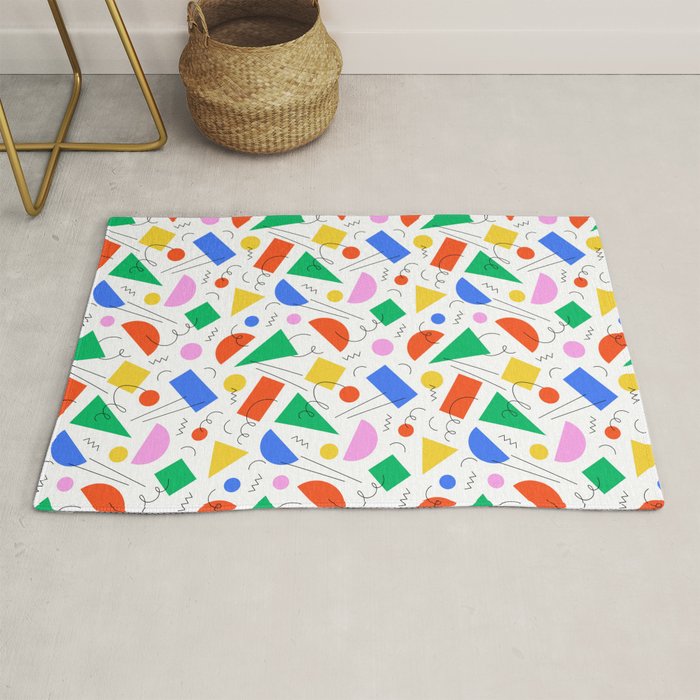 Colorful abstract geometric shape art pattern Rug Gallery Image 1