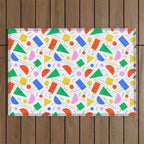 Colorful abstract geometric shape art pattern Outdoor Rug Gallery Image 1