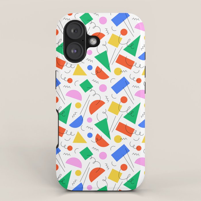 Colorful abstract geometric shape art pattern iPhone Case Gallery Image 1