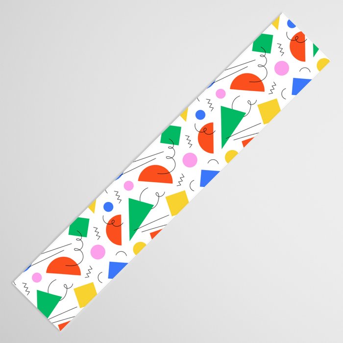 Colorful abstract geometric shape art pattern Table Runner Gallery Image 3