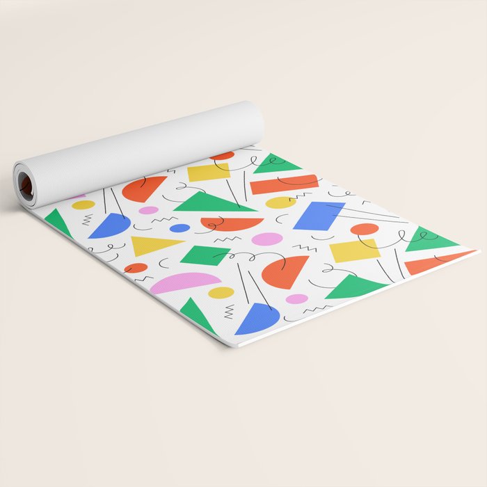 Colorful abstract geometric shape art pattern Yoga Mat Gallery Image 2
