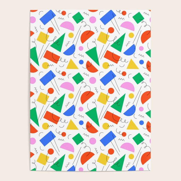 Colorful abstract geometric shape art pattern Poster Gallery Image 1