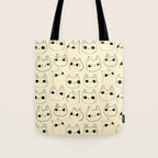 Cute Kawaii Cat Face Doodle Sketch Drawings Tote Bag Gallery Image 1