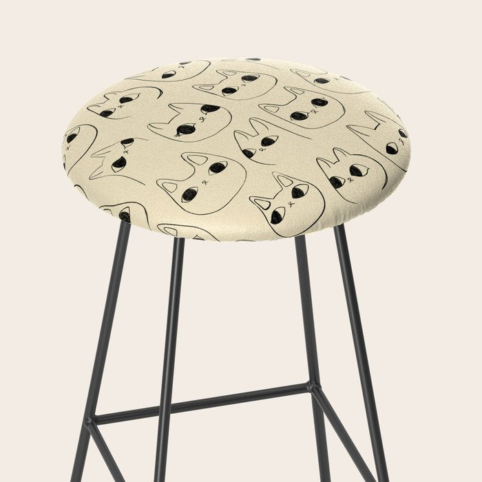 Cute Kawaii Cat Face Doodle Sketch Drawings Stool Gallery Image 2