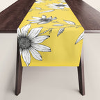 Wildflower line drawing | Botanical Art Table Runner Gallery Image 1