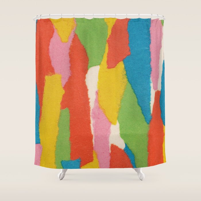 Colorful Paper Collage #1 Shower Curtain Gallery Image 1