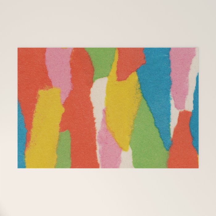 Colorful Paper Collage #1 Welcome Mat Gallery Image 1