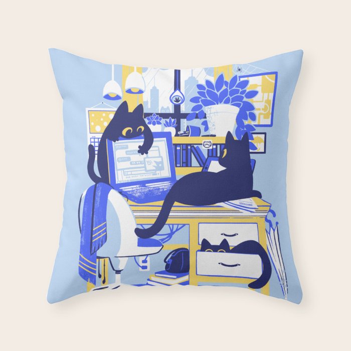 Working From Home Throw Pillow Gallery Image 6