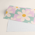 Daisy checkered pattern - Lilac and turquoise  Wrapping Paper Gallery Image 2
