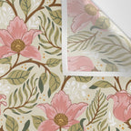 Spring Garden Flowers - Pink and Green Wall Tapestry Gallery Image 3