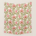 Spring Garden Flowers - Pink and Green Wall Tapestry Gallery Image 4