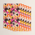 Female diverse faces pink Wrapping Paper Gallery Image 3