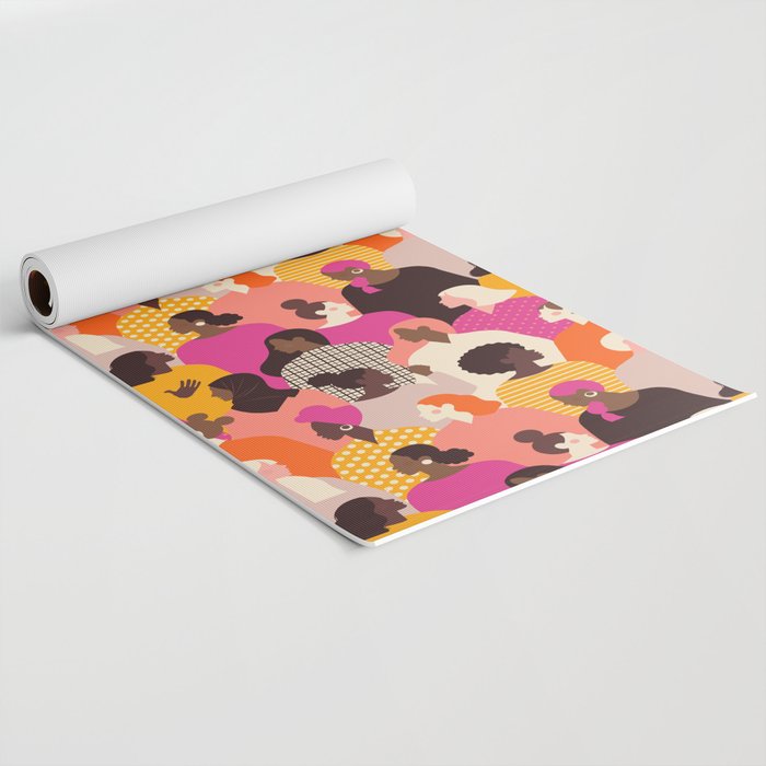 Female diverse faces pink Yoga Mat Gallery Image 2