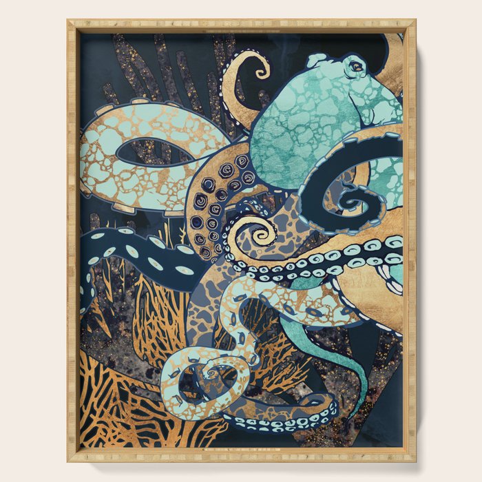 Metallic Octopus II Serving Tray Gallery Image 1