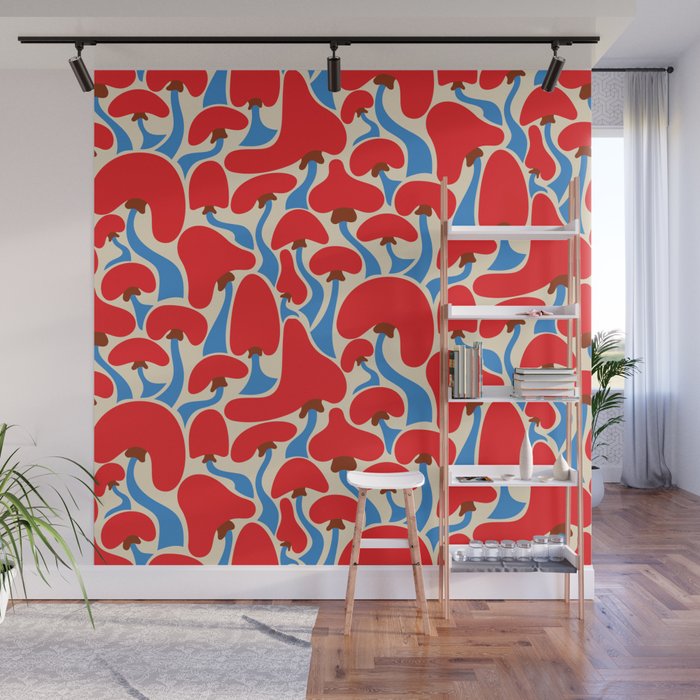 Groovy Mushrooms Wall Mural Gallery Image 1