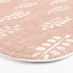 block print palms on blush Bath Mat Gallery Image 3