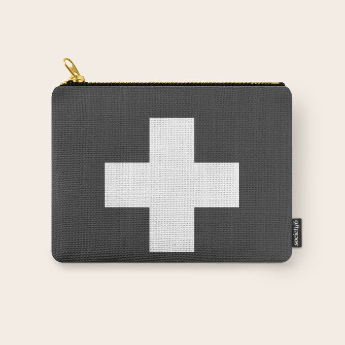 Swiss Cross Charcoal Carry All Pouch Gallery Image 1