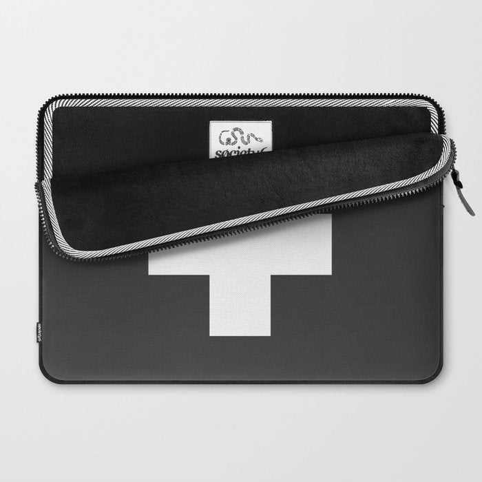 Swiss Cross Charcoal Laptop Sleeve Gallery Image 2