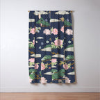 Japanese Crane Tropical Exotic Flower Pattern Window Curtain Gallery Image 3