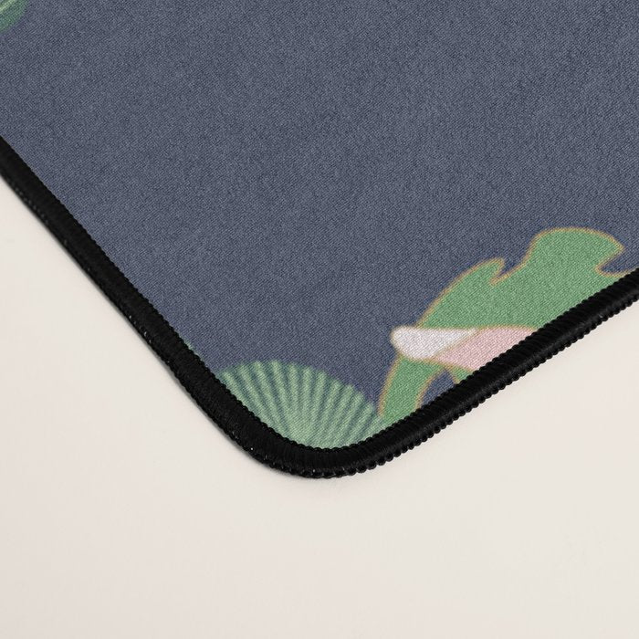 Japanese Crane Tropical Exotic Flower Pattern Desk Mat Gallery Image 4